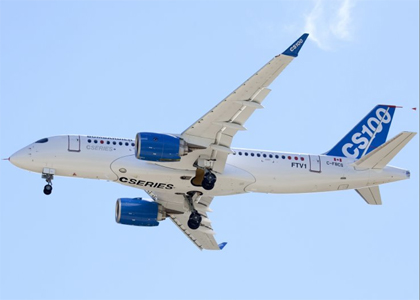 Bombardier's CSeries airliner took its first flight Monday.