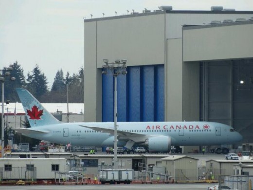 Air Canada's first Boeing 787 is ready for delivery in Everett, Washington.