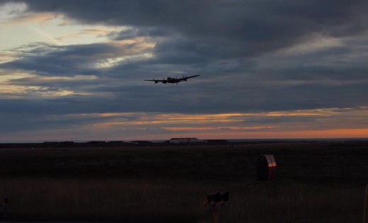 CWH's Lancaster landed at sunset in Keflavik on Aug. 6 on the way to England.