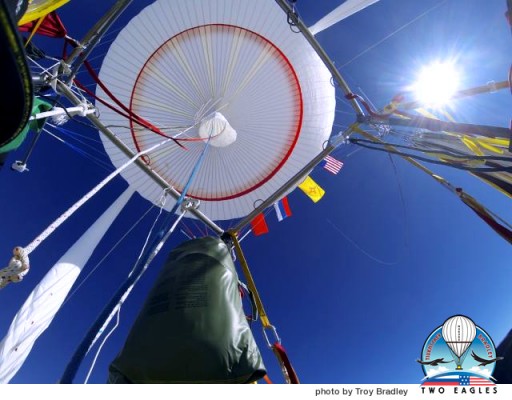 View from the capsule of the Two Eagles balloon.