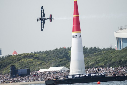 Pete McLeod of Canada performs during the second stage of the Red Bull Air Race World Championship in Chiba, Japan on May 17, 2015.