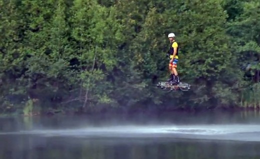 Alexandru Duru has performed for the cameras on his hoverboard.