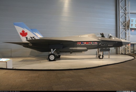 F-35 mock-up in Canadian livery.