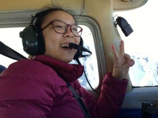 Meihua Huang got to fly a floatplane in B.C. this spring.