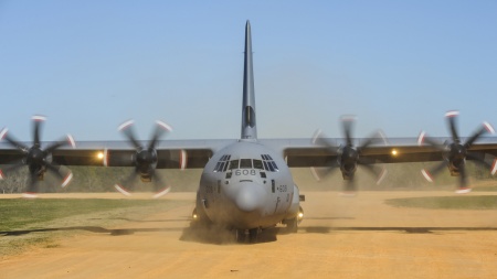 C-130's rough runway capability may come in handy.