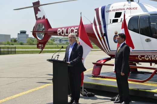 Transport Minister Marc Garneau at Buttonville news conference.