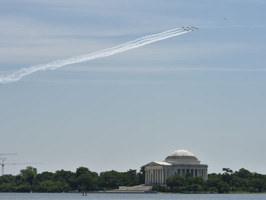 Snowbirds over Washington, D.C. last week.