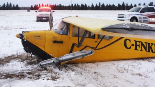 Aeronca Chief after it got away after an hand prop.