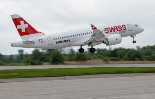 SWISS took its first CSeries Wednesday.