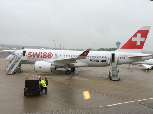 Bombardier is flying demo flights at Farnborough.