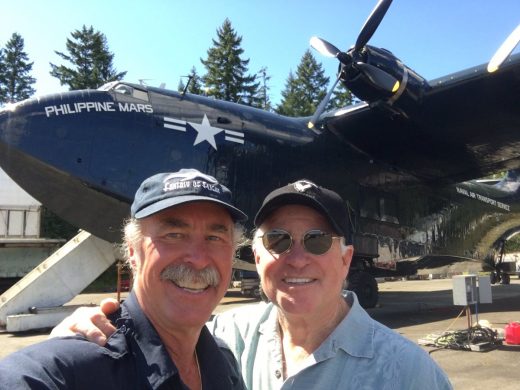 Kermit Weeks, left, at Port Alberni Mars base.