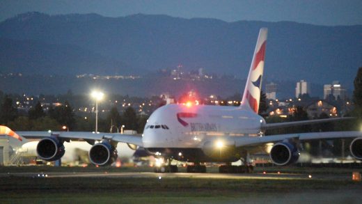 A British Airways A380 diverted to Vancouver Monday.