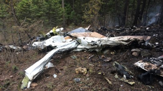 A Citation carrying four people crashed near Kelowna last week.